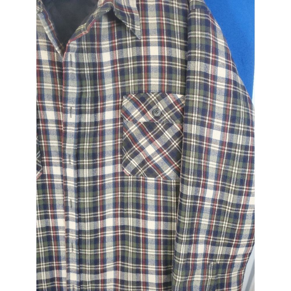 Casual Country Insulated Flannel Button Front Shirt Black & Gray Plaid Men's M - Picture 14 of 15